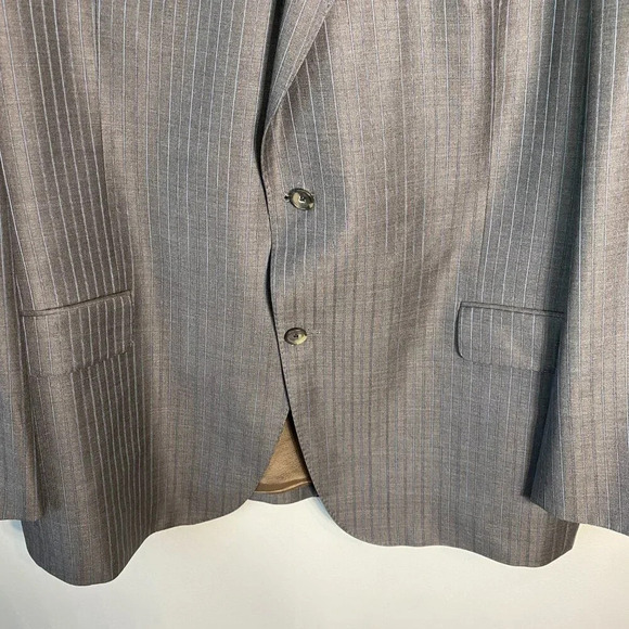 Cremieux Collection Wool Sport Coat Men's 48L Ing Loro Piana Pinstripe Gray Blue - Picture 9 of 16